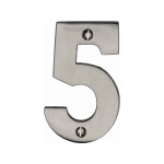 M Marcus Heritage Brass Numeral 5 - Face Fix 76mm Heavy font